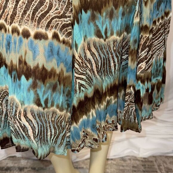 Vintage Animal Print Double Layered Chiffon Midi Skirt Size 4 - Picture 3 of 13